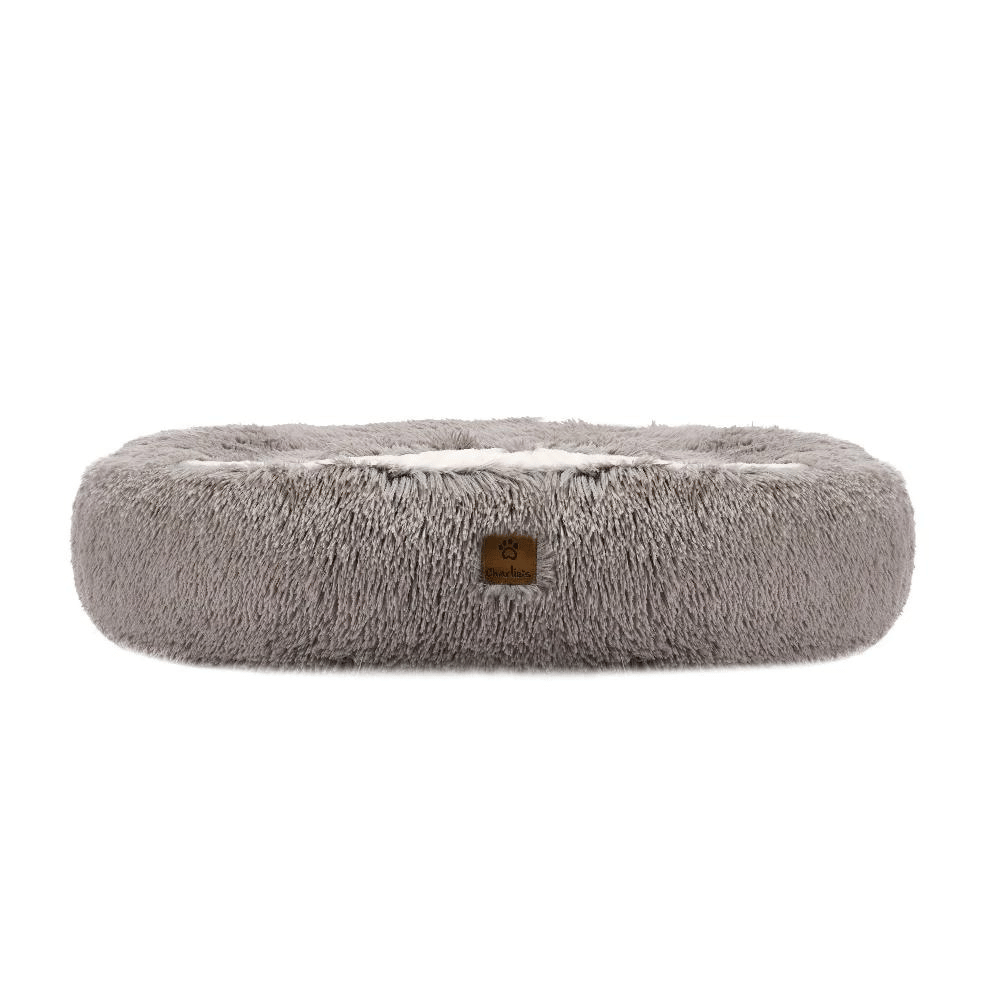 Charlie's Snookie Hooded Pet Bed Faux Fur (Grey)