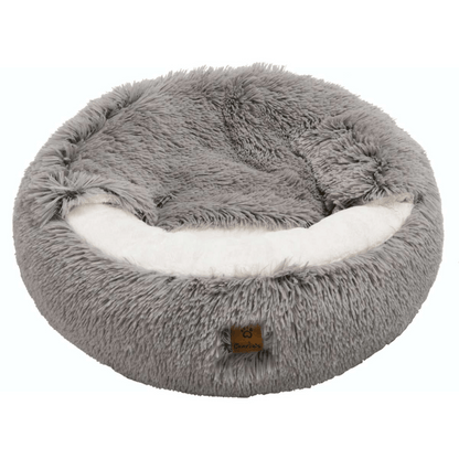 Charlie's Snookie Hooded Pet Bed Faux Fur (Grey)