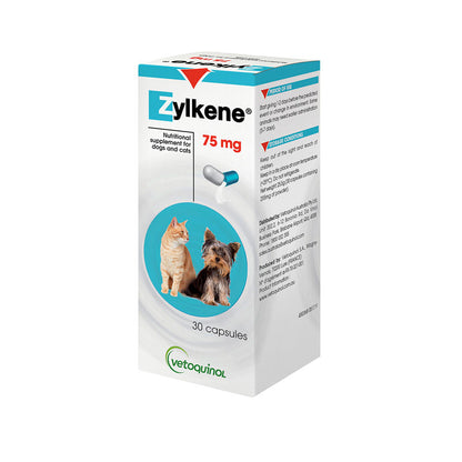 Zylkene Nutritional Supplement for Dogs and Cats - 30 Capsules 75mg