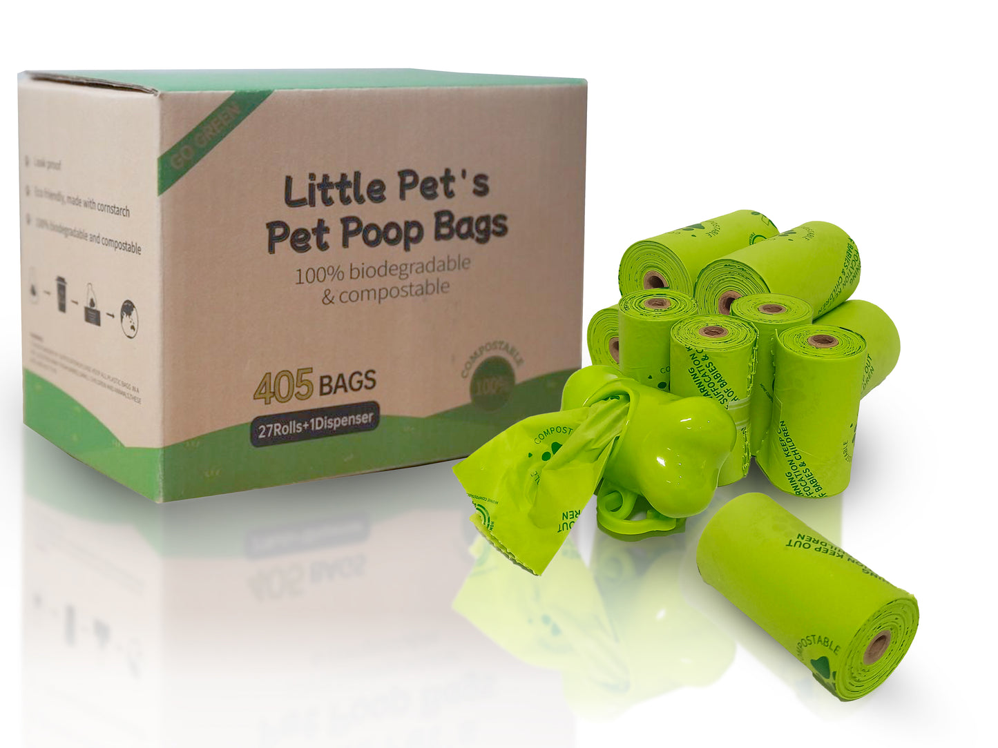 Little Pet World's Dog Home Compostable Biodegradable Poop Bag (27 Rolls Unscented)