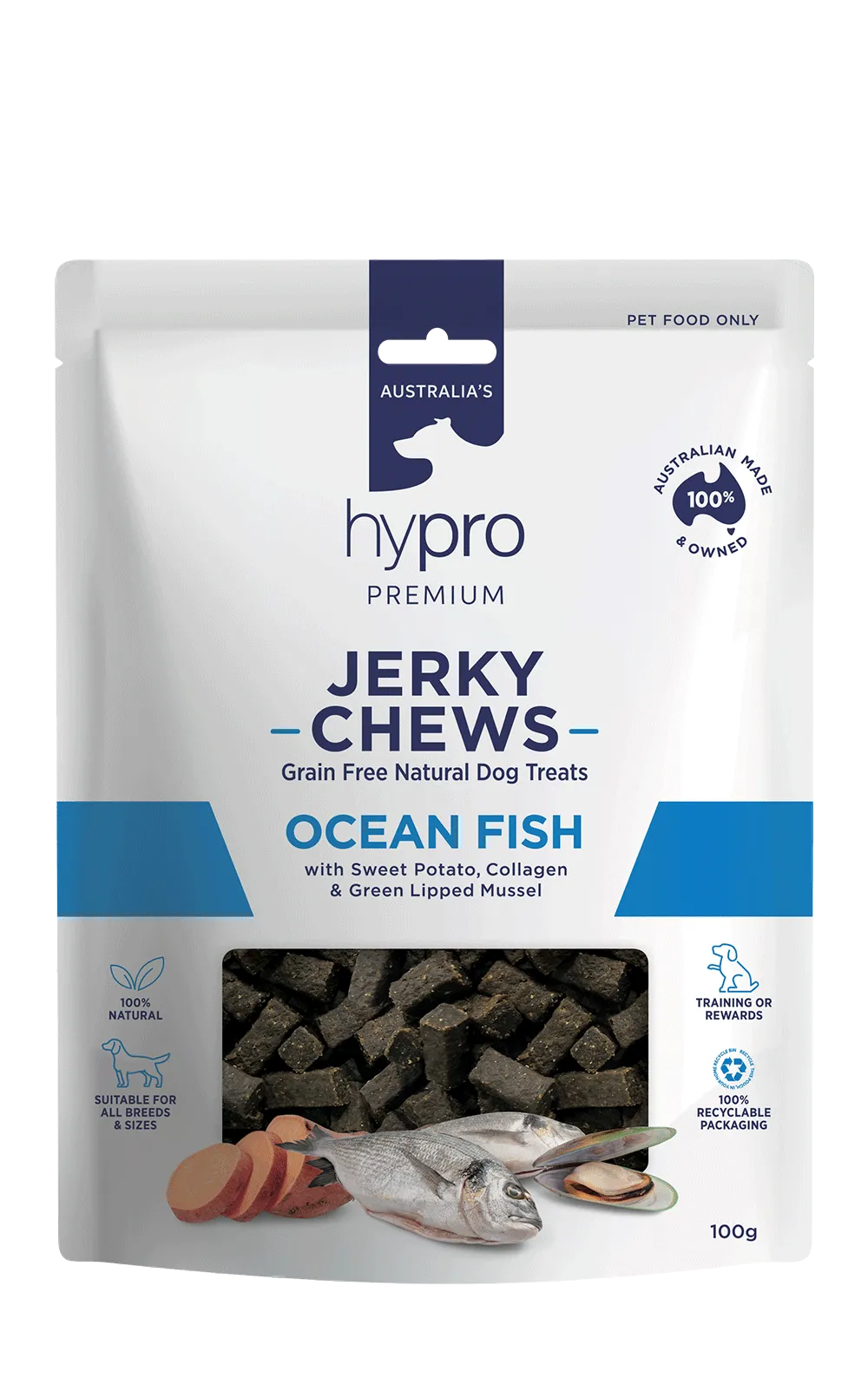 Hypro Premium Jerky Chews Ocean Fish 100g