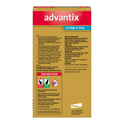 Advantix Dog 4-10kg 6's