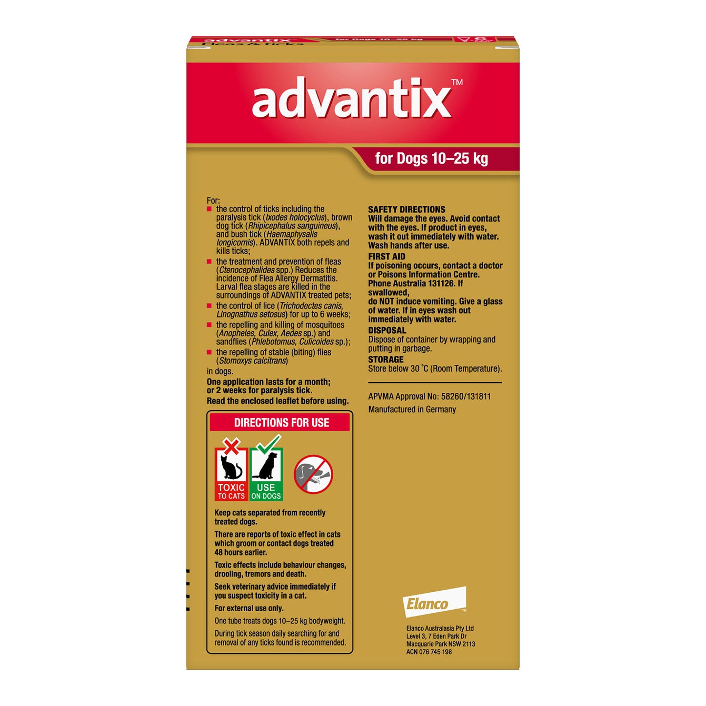 Advantix Dog 10-25kg 6's