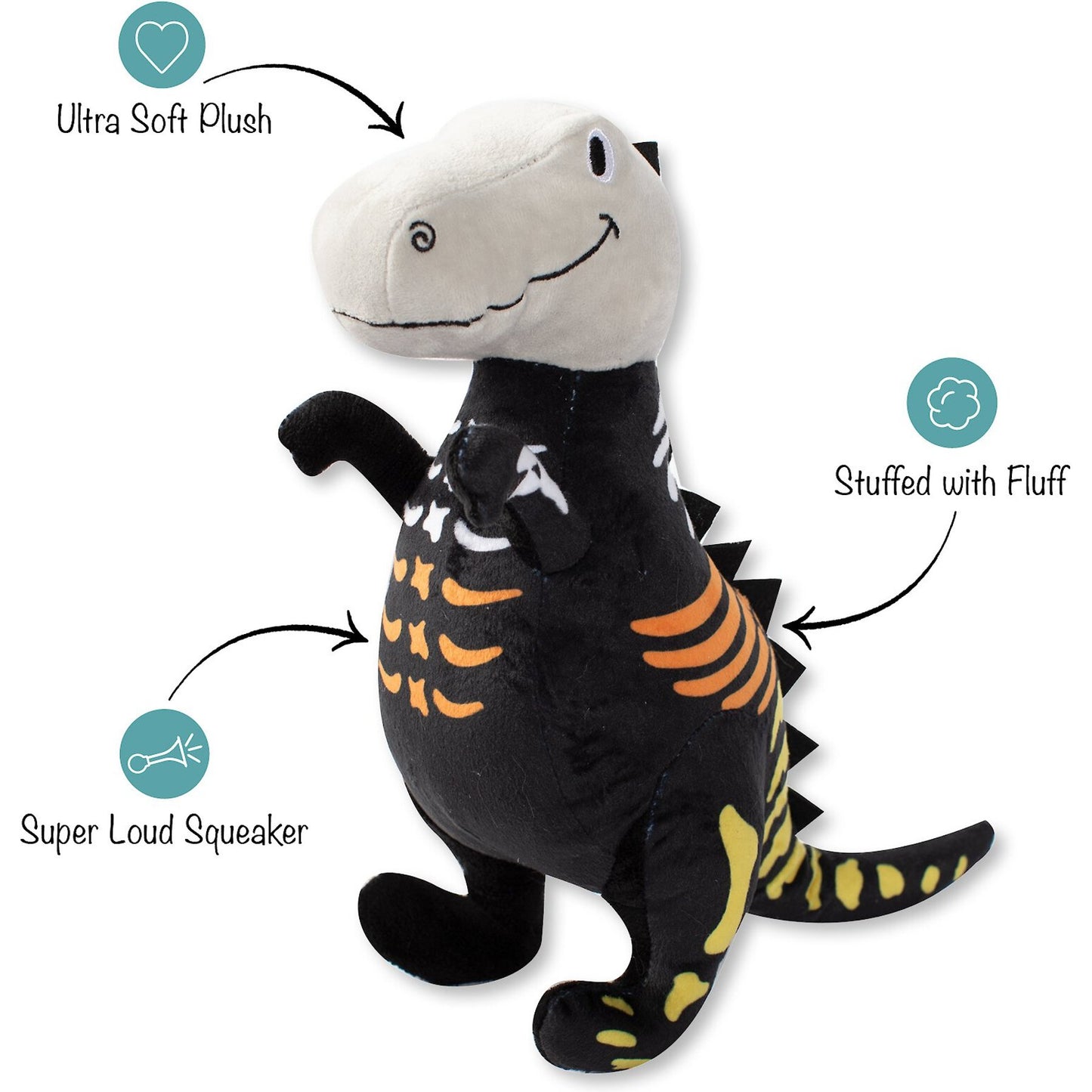 Fringe Studio Plush Squeaker Dog Toy - Halloween Skele-Fun!