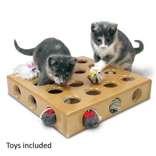 Smartcat Peek-And-Prize Large Toy Box Wooden Cat Toy