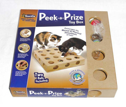 Smartcat Peek-And-Prize Large Toy Box Wooden Cat Toy