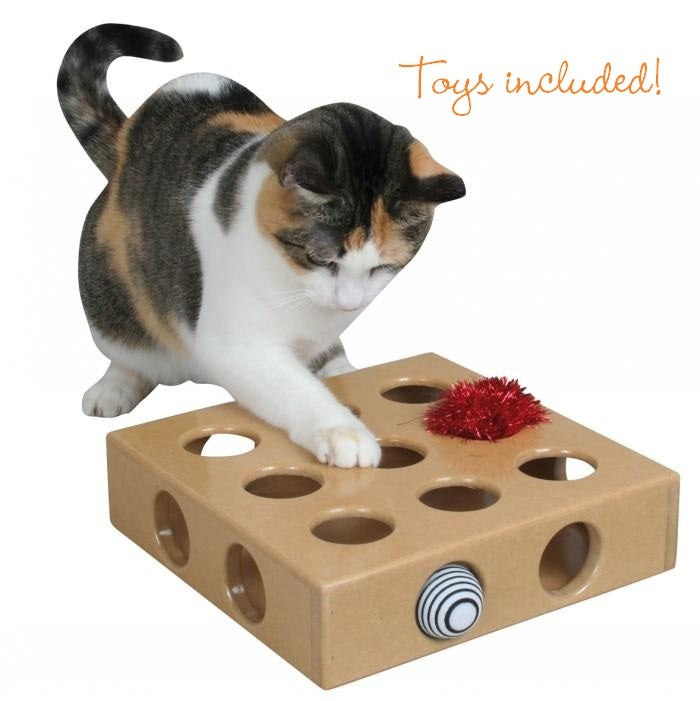 SmartCat Original Peek-And-Play Interactive Cat Toy Box With Bonus Toys