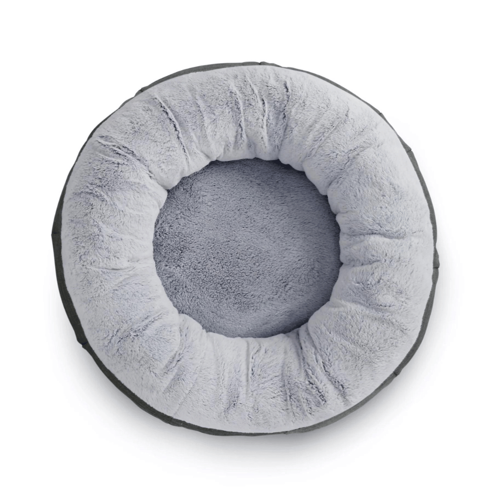 Charlie's Luxury Plush Round Donut Pet Bed (Grey)