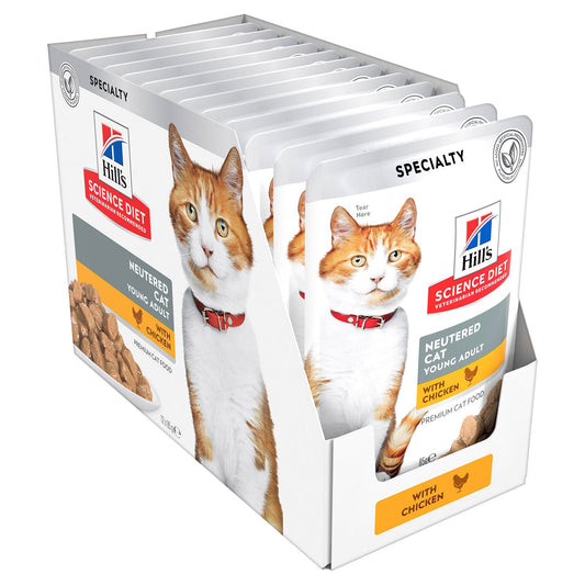 Hill's Science Diet Pouches Neutered Cat Young Adult Chicken (12 x 85g)