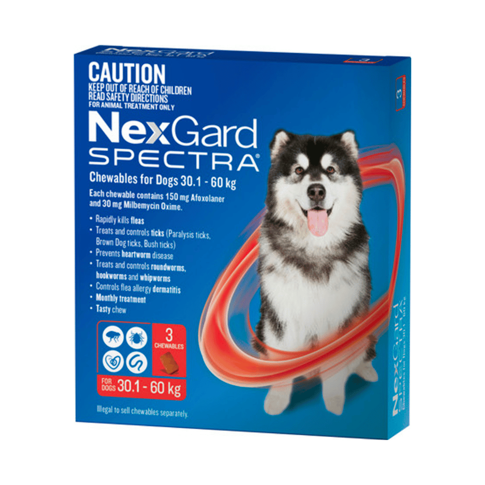 Nexgard Spectra Chews Very Large Dogs 30.1-60kg (Red)