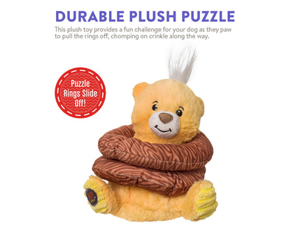 Charming Pet Ringamals Plush Puzzle Dog Toy - Honey Bear