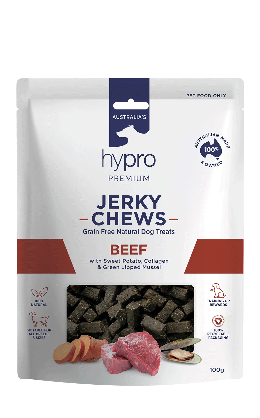 Hypro Premium Jerky Chews Beef 100g