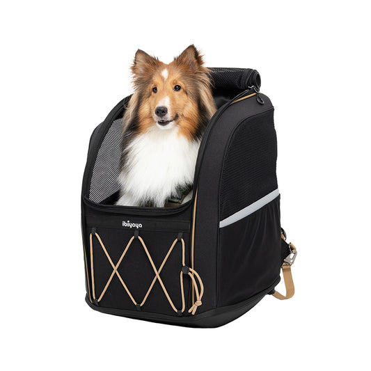 Ibiyaya Champion Large Dog Carrier Backpack - Jet Black