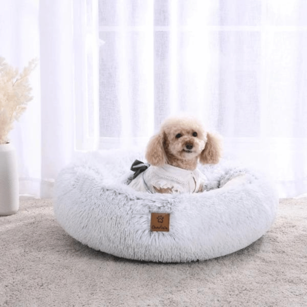 Charlie's Snookie Hooded Pet Bed Faux Fur (Arctic White)