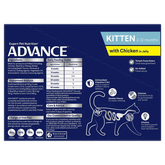 Advance Pouches Kitten Chicken in Jelly (12 x 85g)