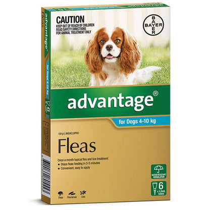 Advantage Fleas Dogs 4kg to 10kg Aqua