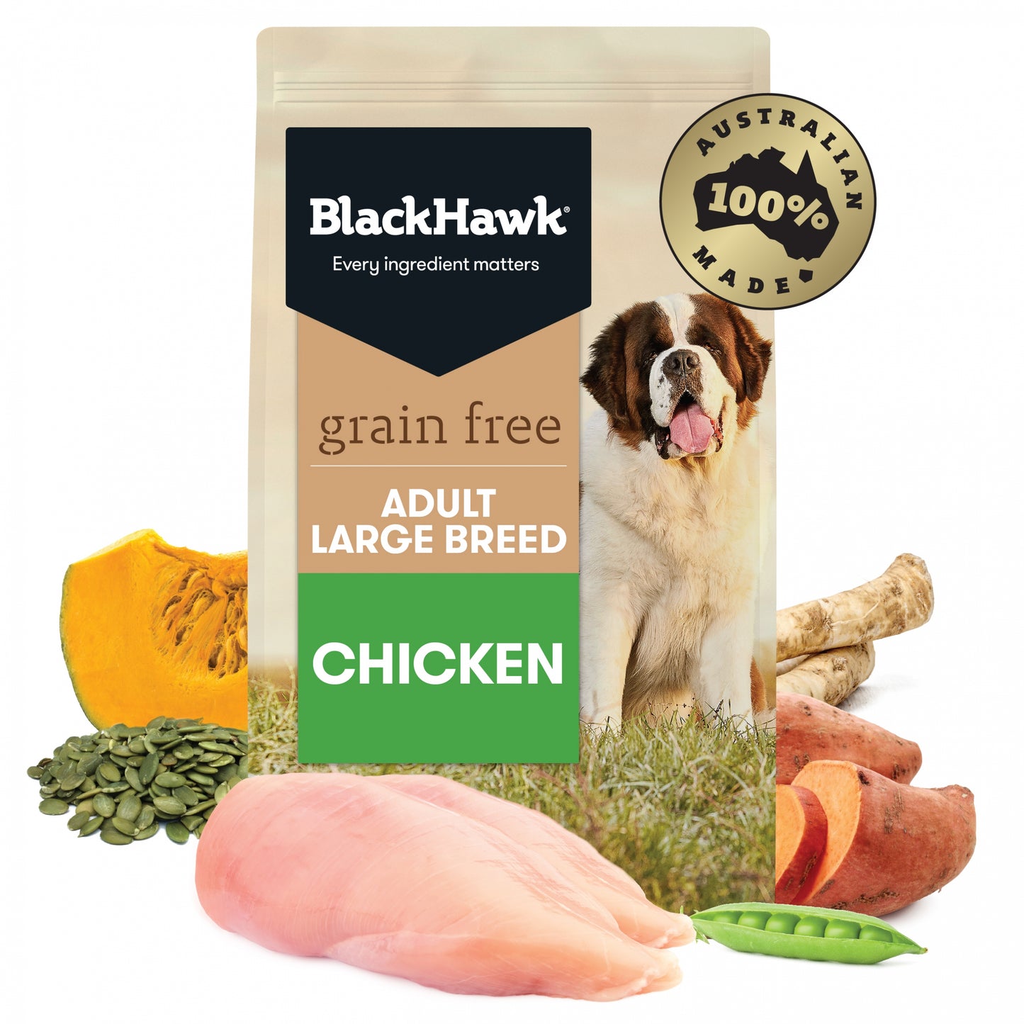 Black Hawk Adult Dog Large Breed GRAIN FREE Chicken