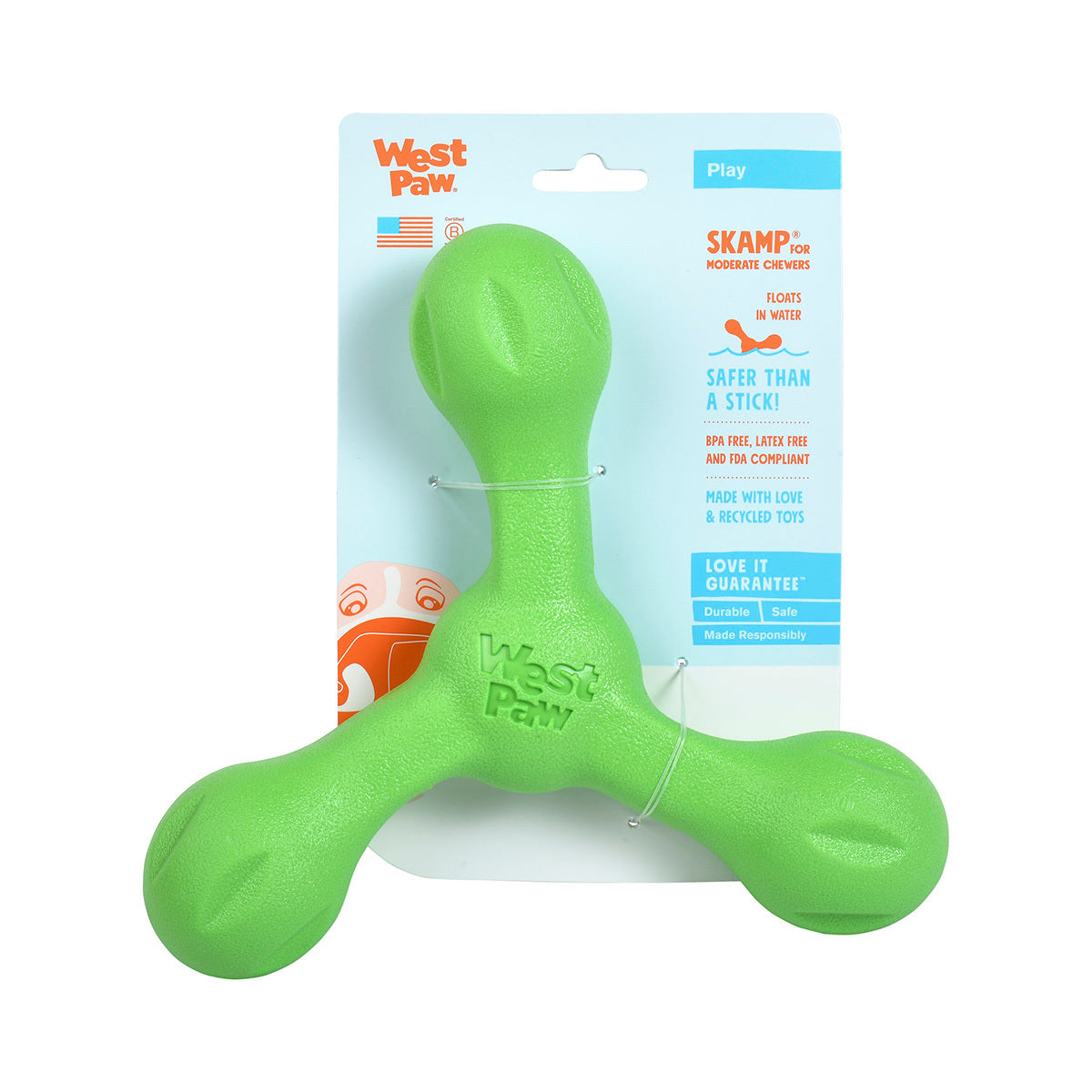 West Paw Skamp Flyer-Inspired Fetch Dog Toy