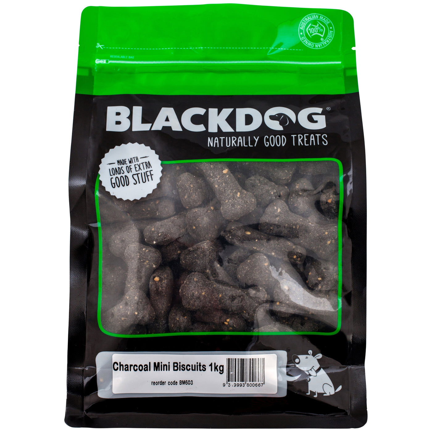 Black Dog Oven Baked Mini Biscuits Charcoal (1kg)