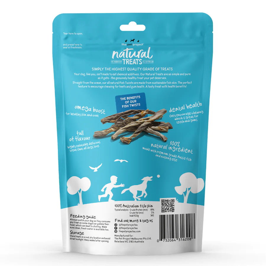 The Pet Project Natural Treats Fish Twists (100g)