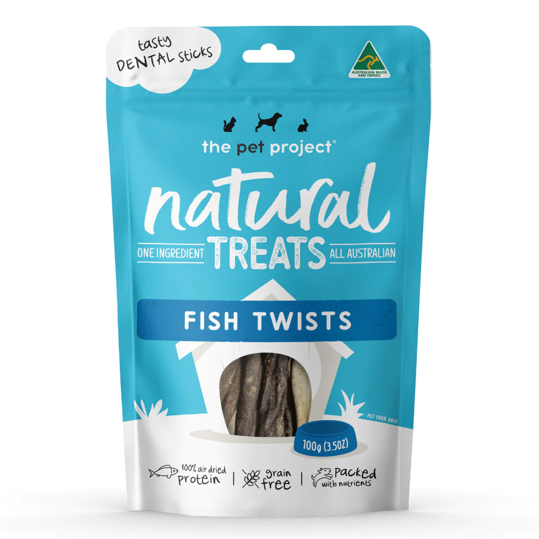 The Pet Project Natural Treats Fish Twists (100g)