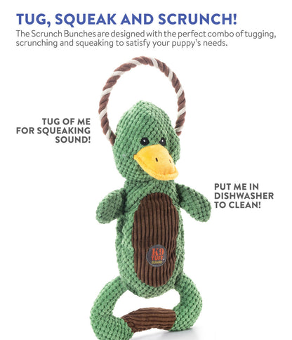 Charming Pet Scrunch Bunch & Squeak Dog Toy - Duck