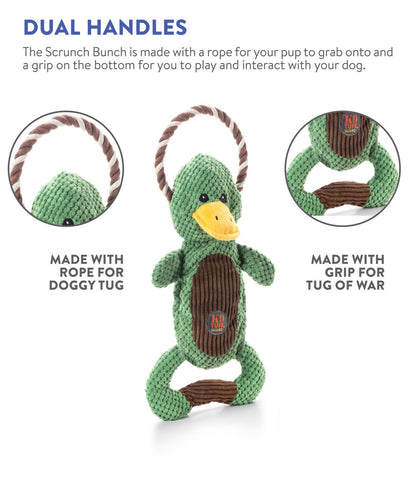 Charming Pet Scrunch Bunch & Squeak Dog Toy - Duck