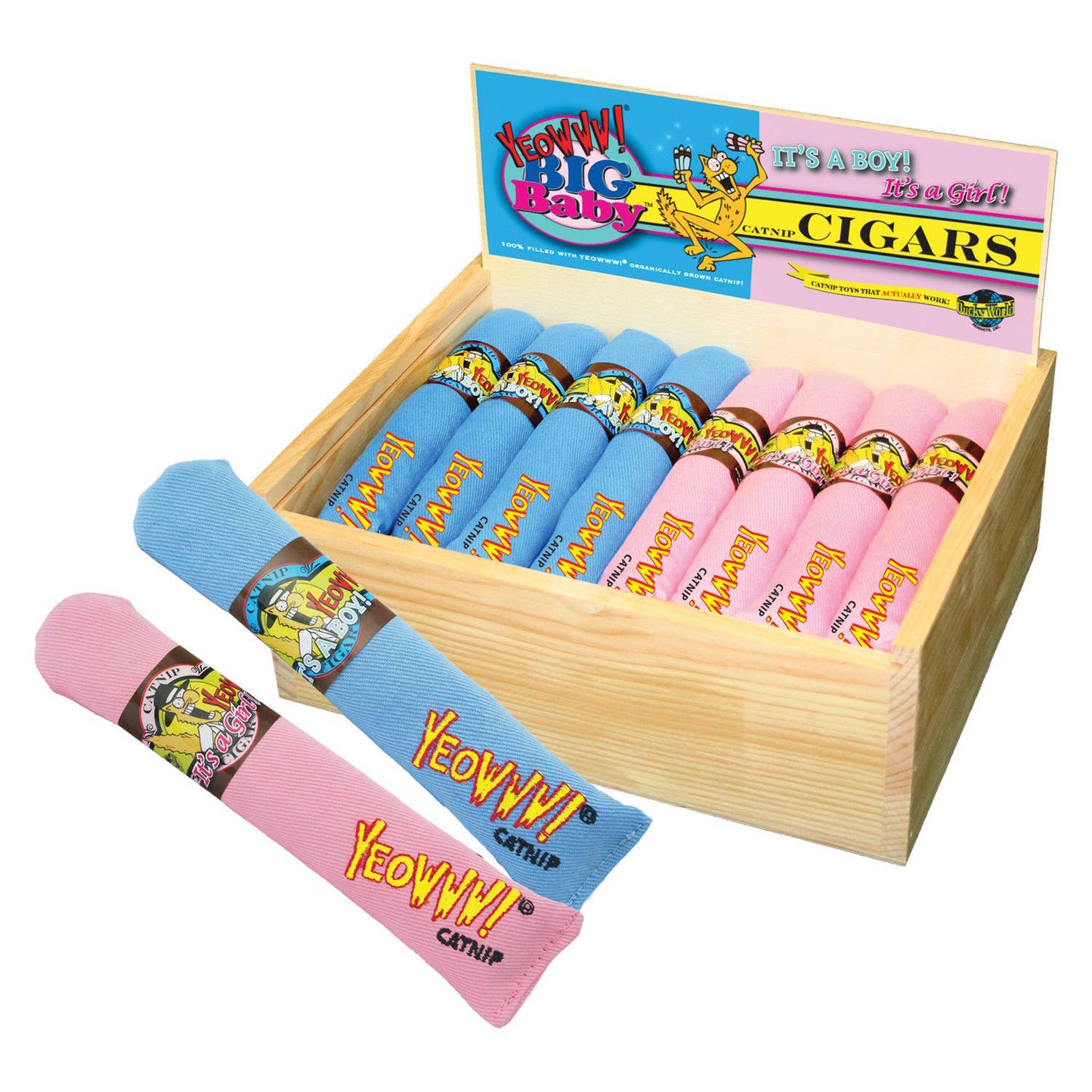 24 Cigars Pink and Blue with Birch Wood Box