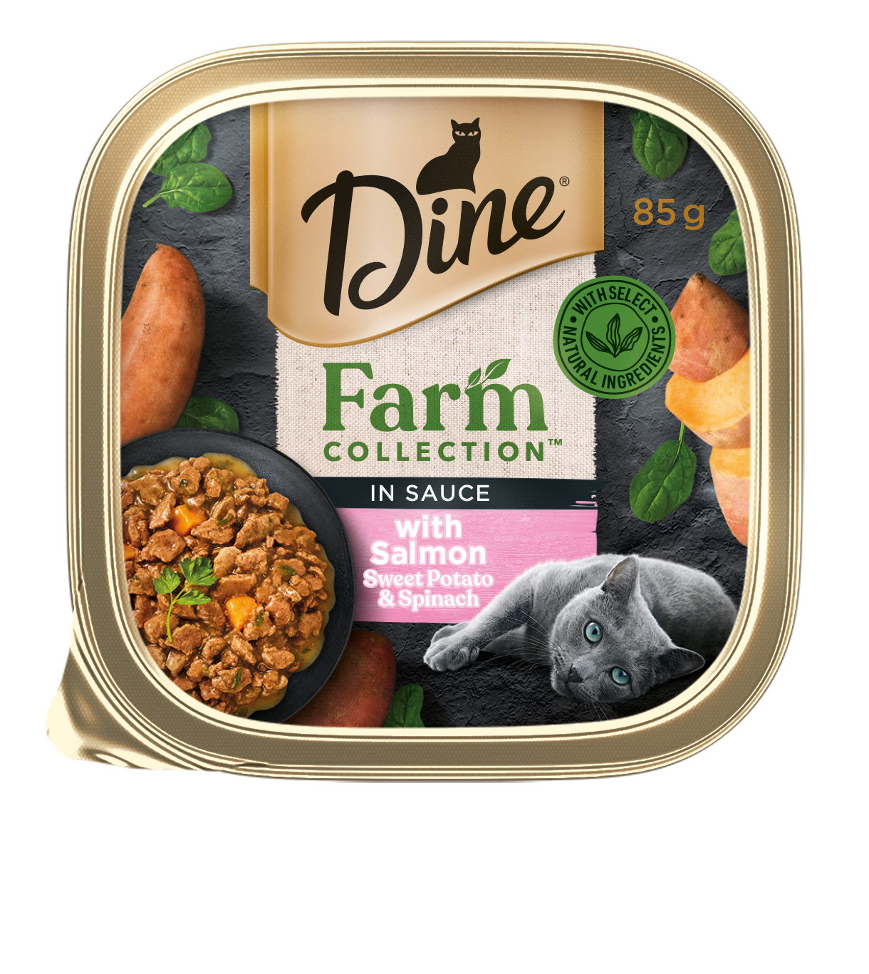 Dine Farm Collection Wet Food Tins Salmon, Sweet Potato and Spinach (Mega Pack 28 x 85g)