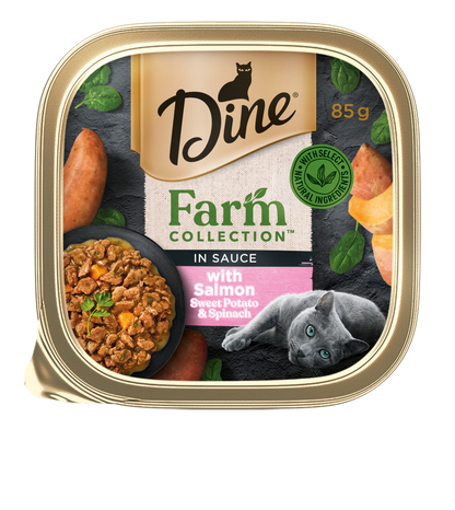 Dine Farm Collection Wet Food Tins Salmon, Sweet Potato and Spinach (Mega Pack 28 x 85g)