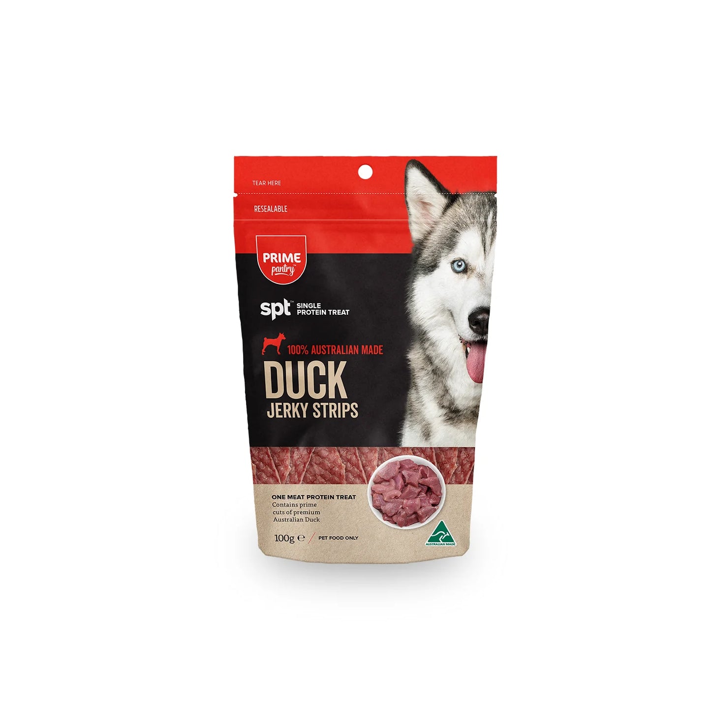 Prime100 Prime Pantry SPT Jerky Strips Duck 100g