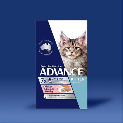 Advance Wet Food Tray Kitten Chicken & Salmon Medley (7 x 85g)