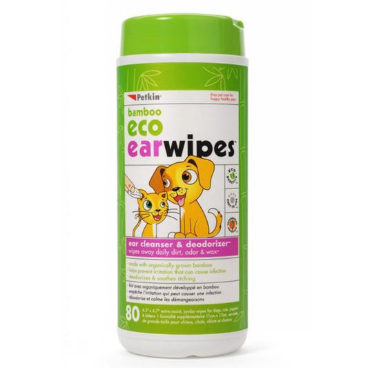 Petkin Bamboo Eco Ear Wipes (80 Wipes)