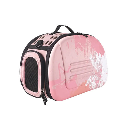 Ibiyaya Collapsible Travelling Pet Carrier for Cats & Dogs - Pink Sunset