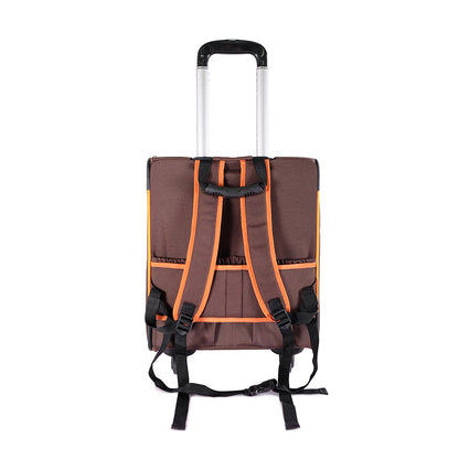 Liso Backpack Parallel Transport Pet Trolley- Orange/Brown by Ibiyaya