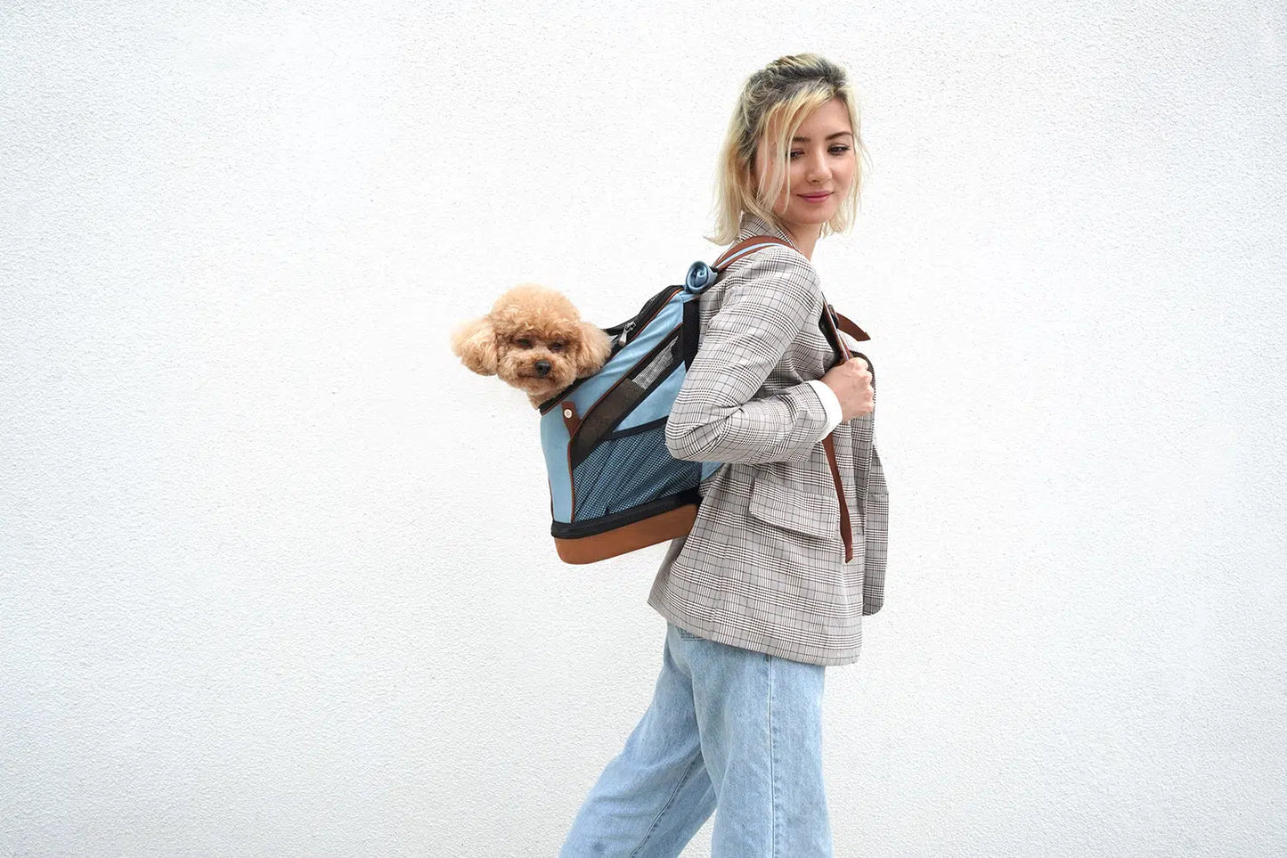 Denim Fun Lightweight Pet Backpack by Ibiyaya - New & Improved