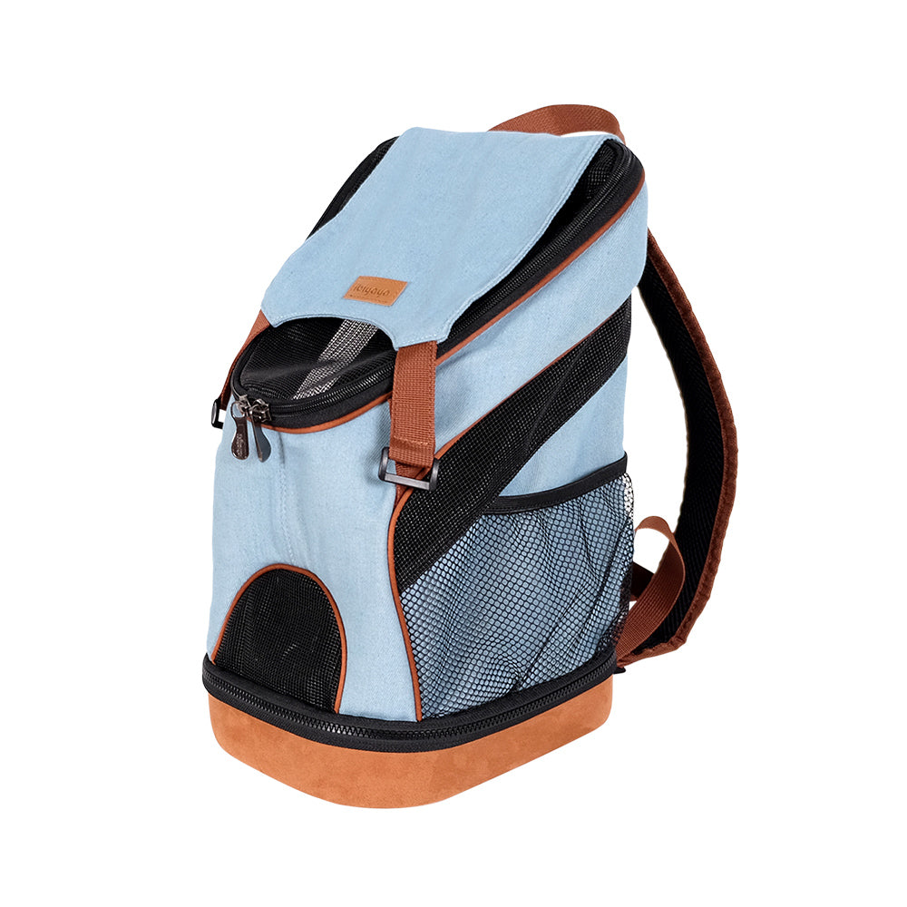 Denim Fun Lightweight Pet Backpack by Ibiyaya - New & Improved