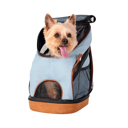 Denim Fun Lightweight Pet Backpack by Ibiyaya - New & Improved