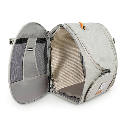 Ibiyaya Adventure Cat & Small Dog Carrier Backpack - Grey-Green