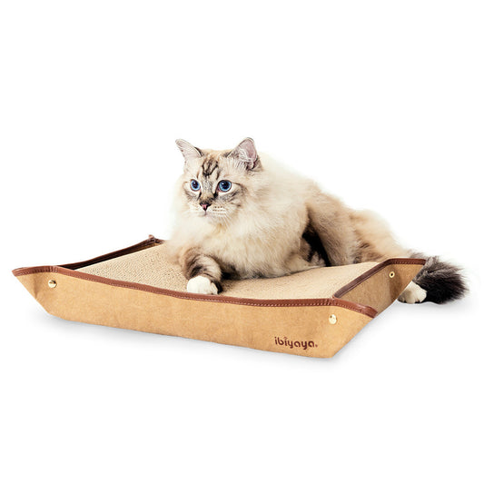 Ibiyaya Plateau Cat Scratcher with Replaceable Cardboard Insert