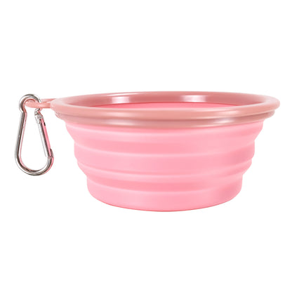 Quick Bite Collapsible Travel Pet Bowl - Pink by Ibiyaya