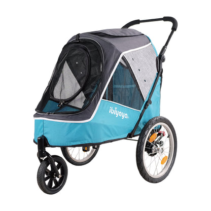 Ibiyaya Happy Pet Trailer/Jogger 2.0 with Bicycle Attachment 2.0 - Blue