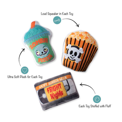 Fringe Studio Halloween Plush Squeaker Dog Toys - Fright Nights 3 Minis