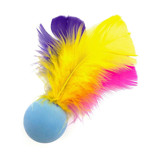 Go Cat Feather Pong Bat Around Plush Feathery Cat Toy