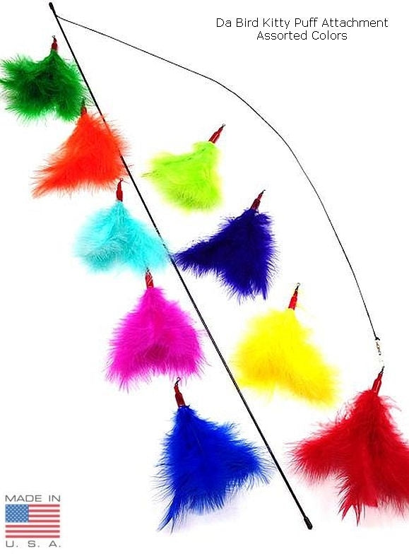 Da Bird Kitty Feather Puff Replacement Refill for Flicker Wand Cat Toy