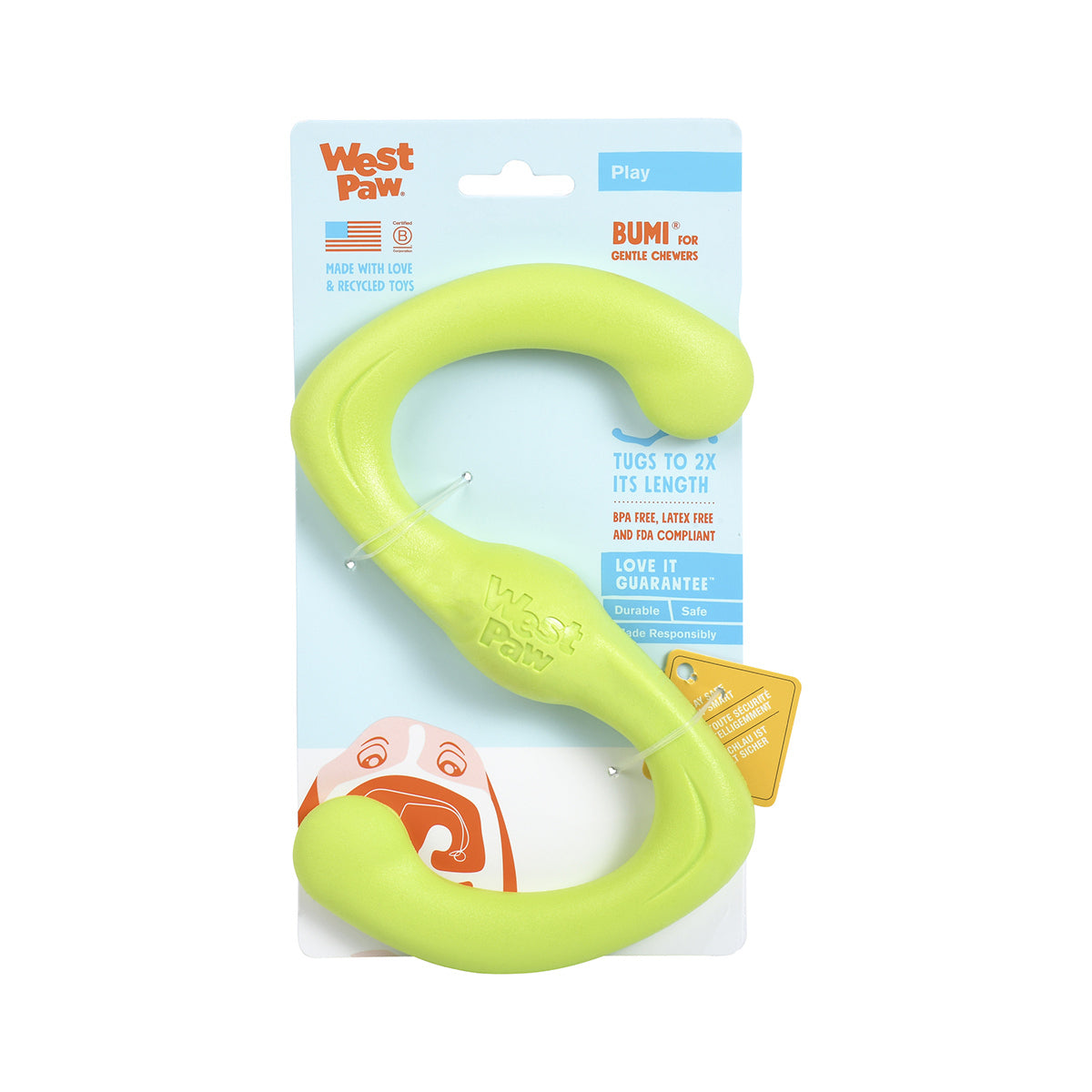 West Paw Bumi Tug & Fetch Zogoflex Dog Toy