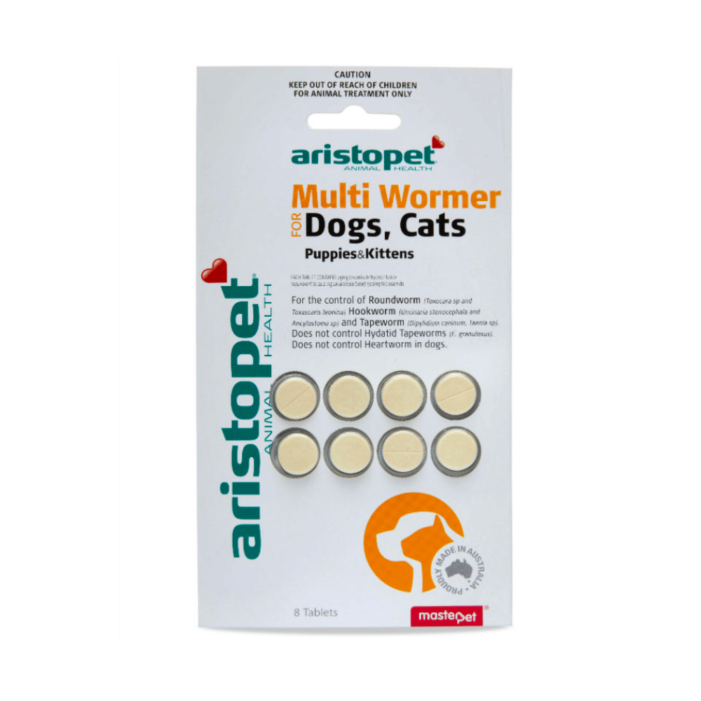 Aristopet Multi Wormer for Dogs, Cats, Puppies & Kittens (8 Tablets)