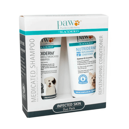 Paw Infected Skin Duo Pack (1 x Mediderm Shampoo 200ml + 1 x Nutriderm Conditioner 200ml)