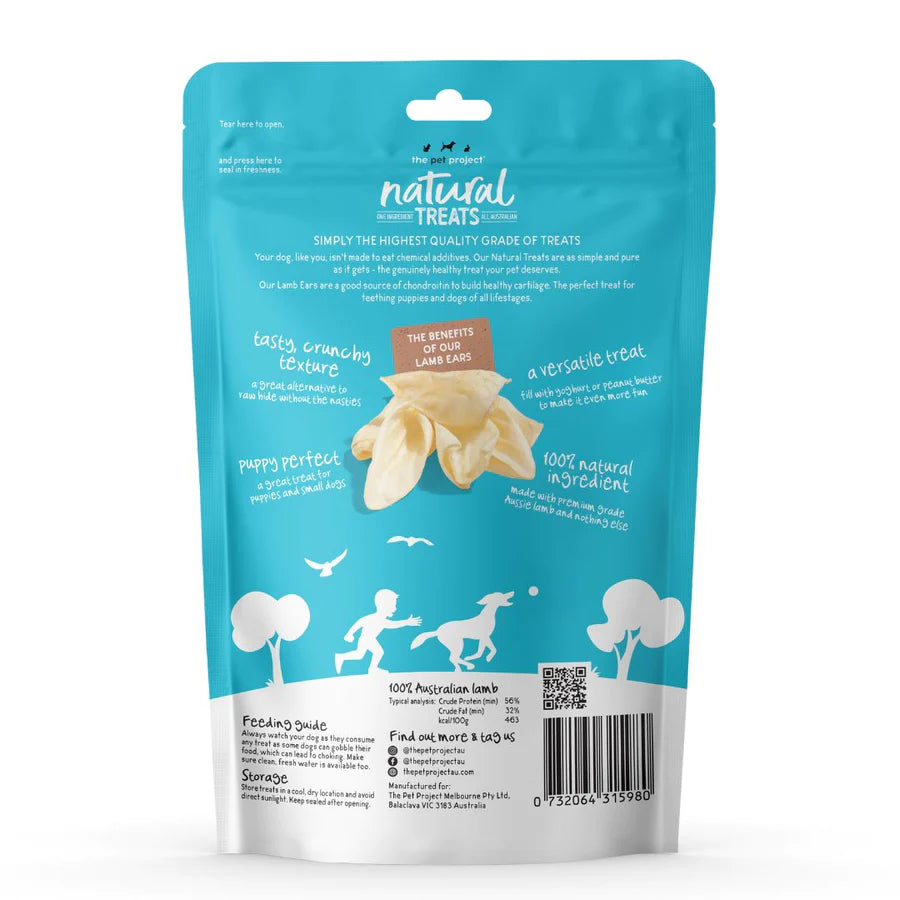 The Pet Project Natural Treats Lamb Ears 4 Pack