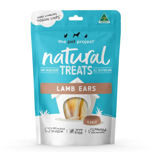 The Pet Project Natural Treats Lamb Ears 4 Pack